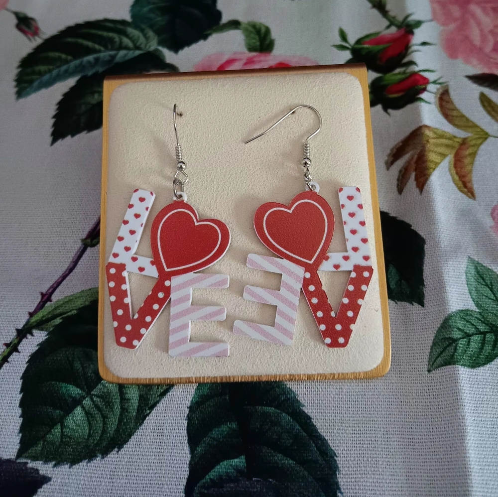 LOVE Dangle Earrings - Picture 3 of 3